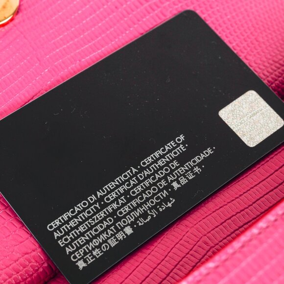 Dolce & Gabbana Miss Sicily Small Pink Iguana-Embossed Chain Satchel - Picture 14 of 14